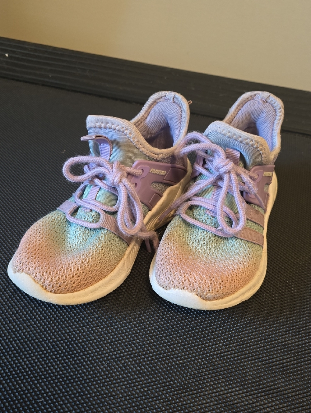 Kids Ombre Pastel Rainbow Lace-Up Sneakers